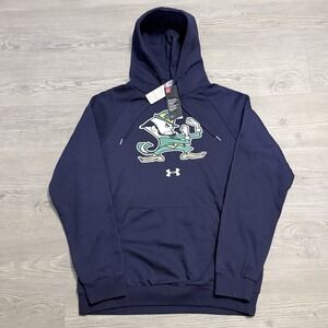 Notre Dame Fighting Irish Men's M Loose Fit Navy Graphic NCAA Pullover Hoodie